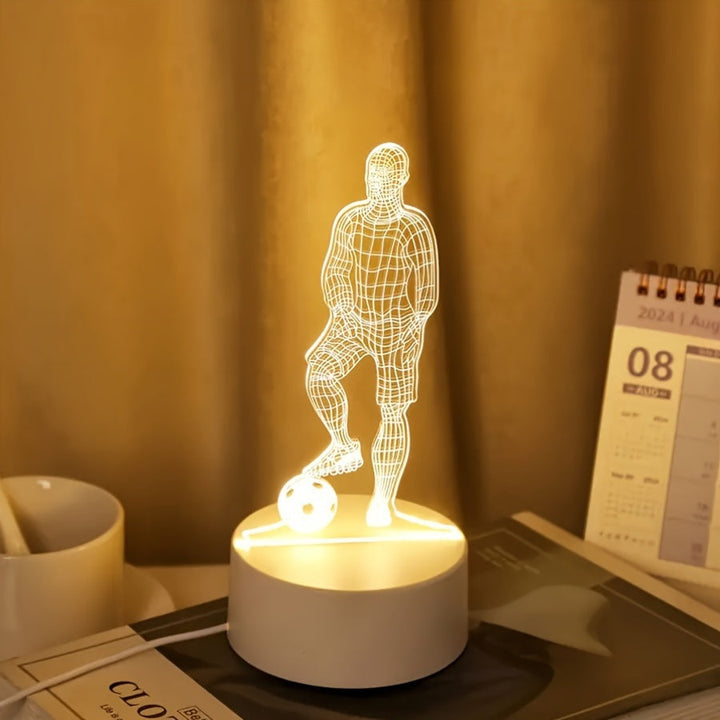 SportGlow - LED Bordlampe med 3D Fotball Design Skanto