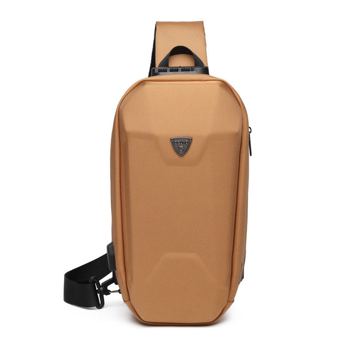 Skanto | Hard Shell Sling Bag med lås, USB-port, vanntett materiale, tyverisikre glidelåser
