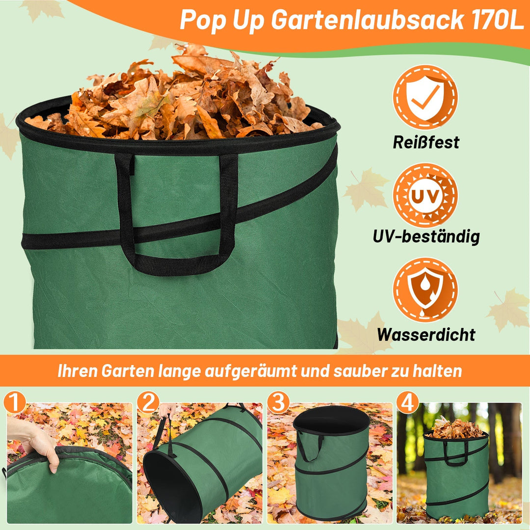 Gartensack Pop Up Hageavfallssekk 170L med Håndtak | Skanto
