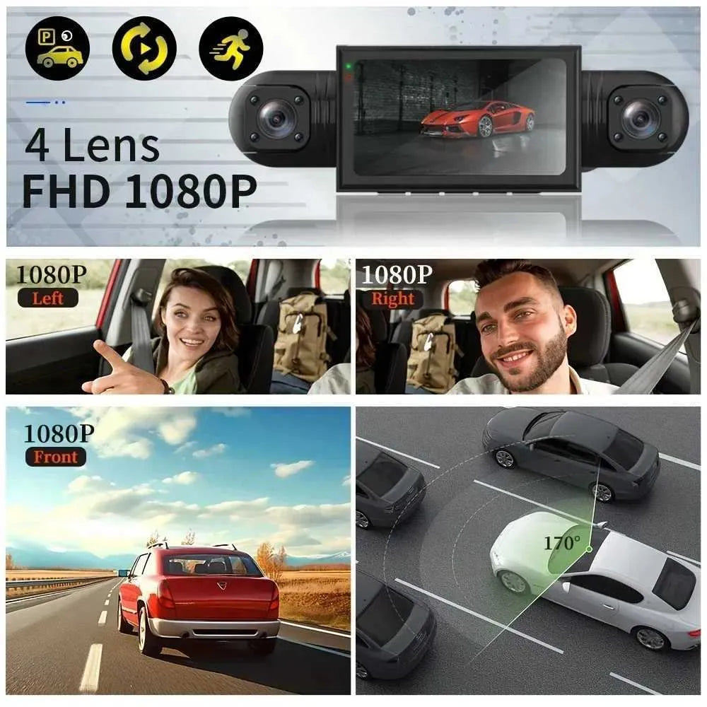Skanto | 360° Bil Dashcam | DashGard Pro CX360 | Full HD Kjøreopptaker med Nattvisjon & Parkeringsmonitor