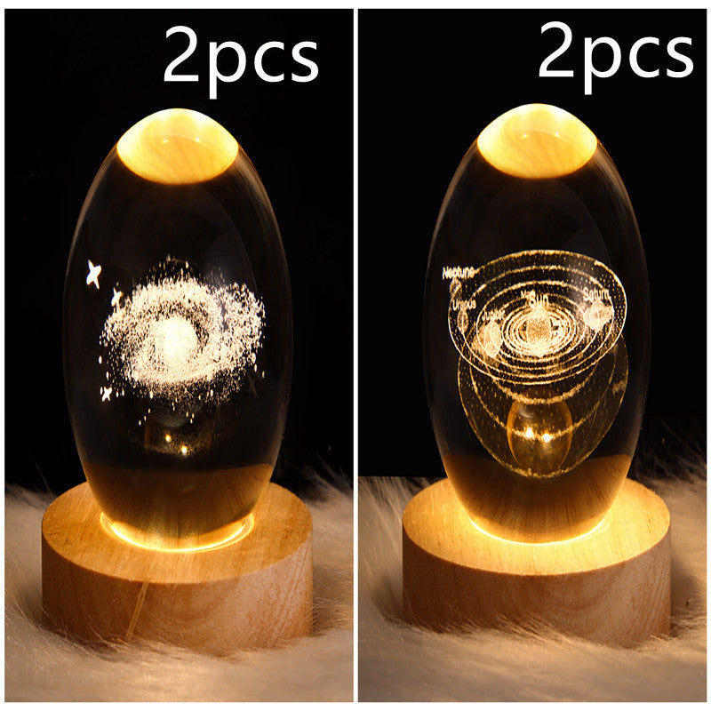 3D Galaxy Crystal Ball LED Nattlys | Skanto