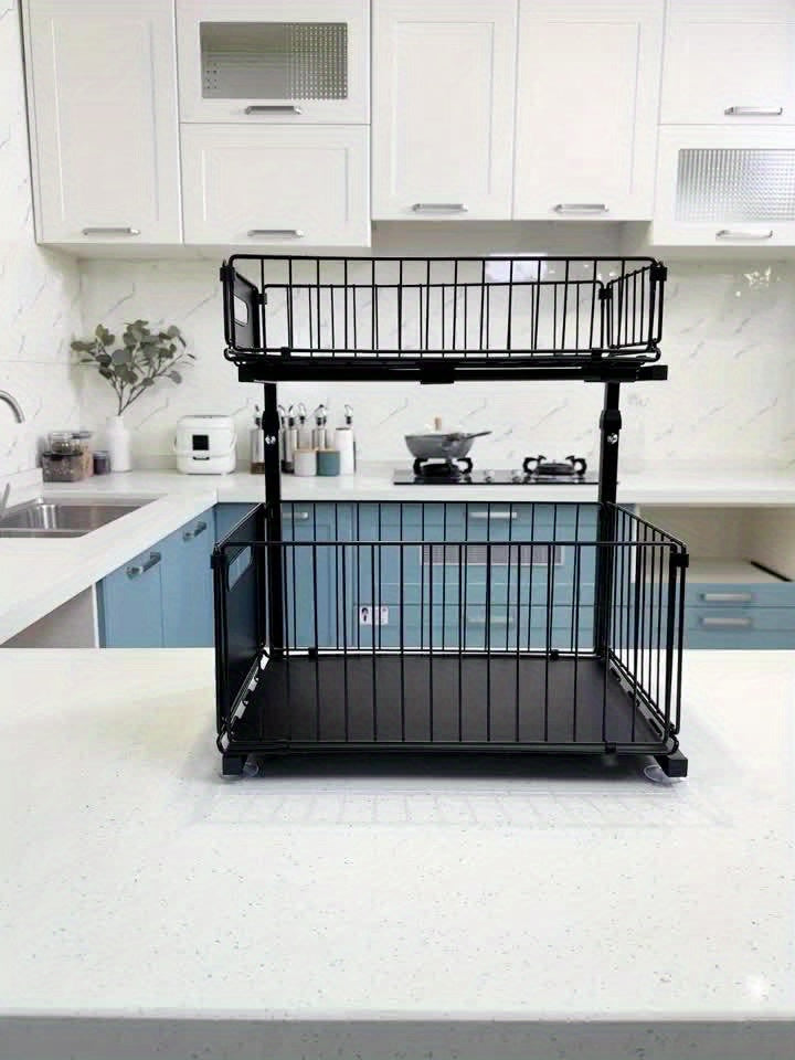Pull-out Under-Cabinet Organizer 2 Levels | Skanto