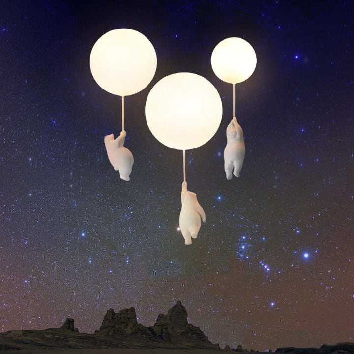 SkyDream Barns taklampe med bjørn og ballong – Lekent design og energieffektiv LED-belysning