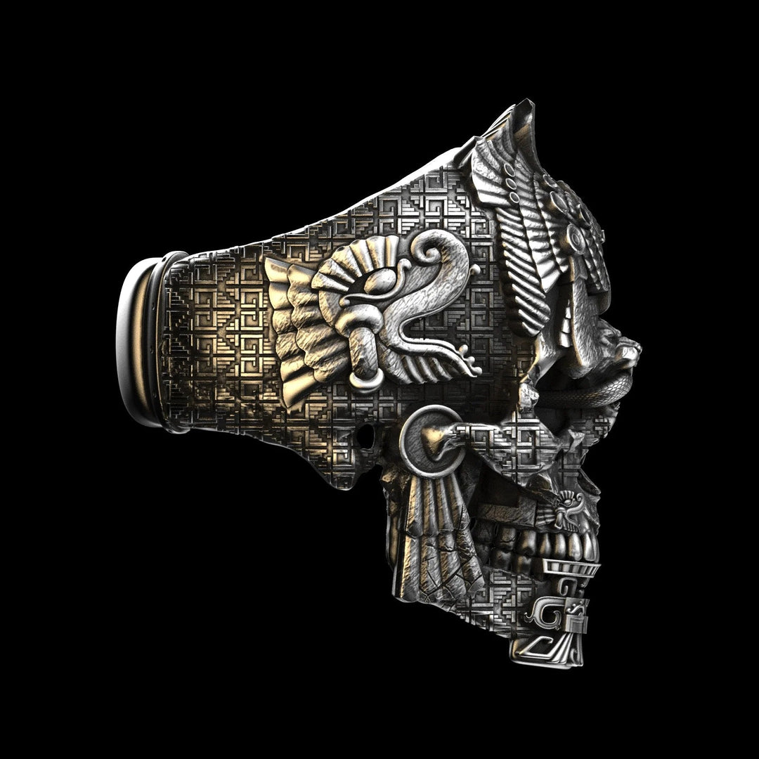 Skanto | Sølv svart skull ring