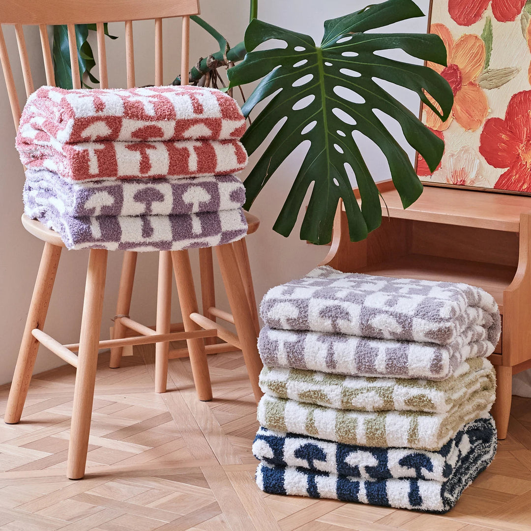 Skanto | Cozy To Farge Sjakkbrett Rutete Strikket Kaste Teppe