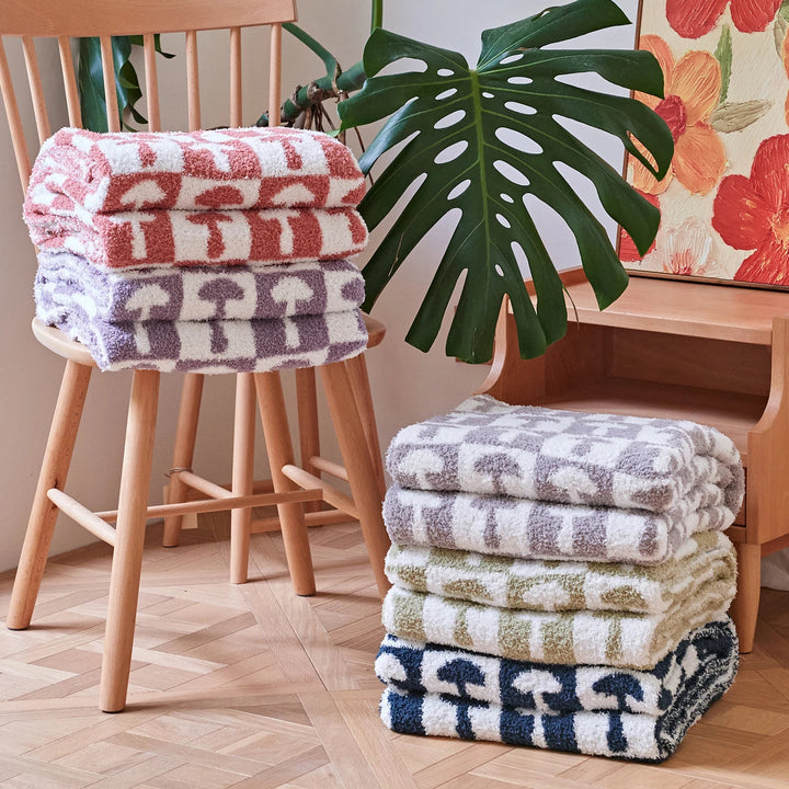 Skanto | Cozy To Farge Sjakkbrett Rutete Strikket Kaste Teppe