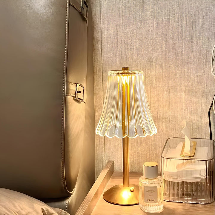 Golden Crystal Table Lamp - Aurora Luxe | Skanto