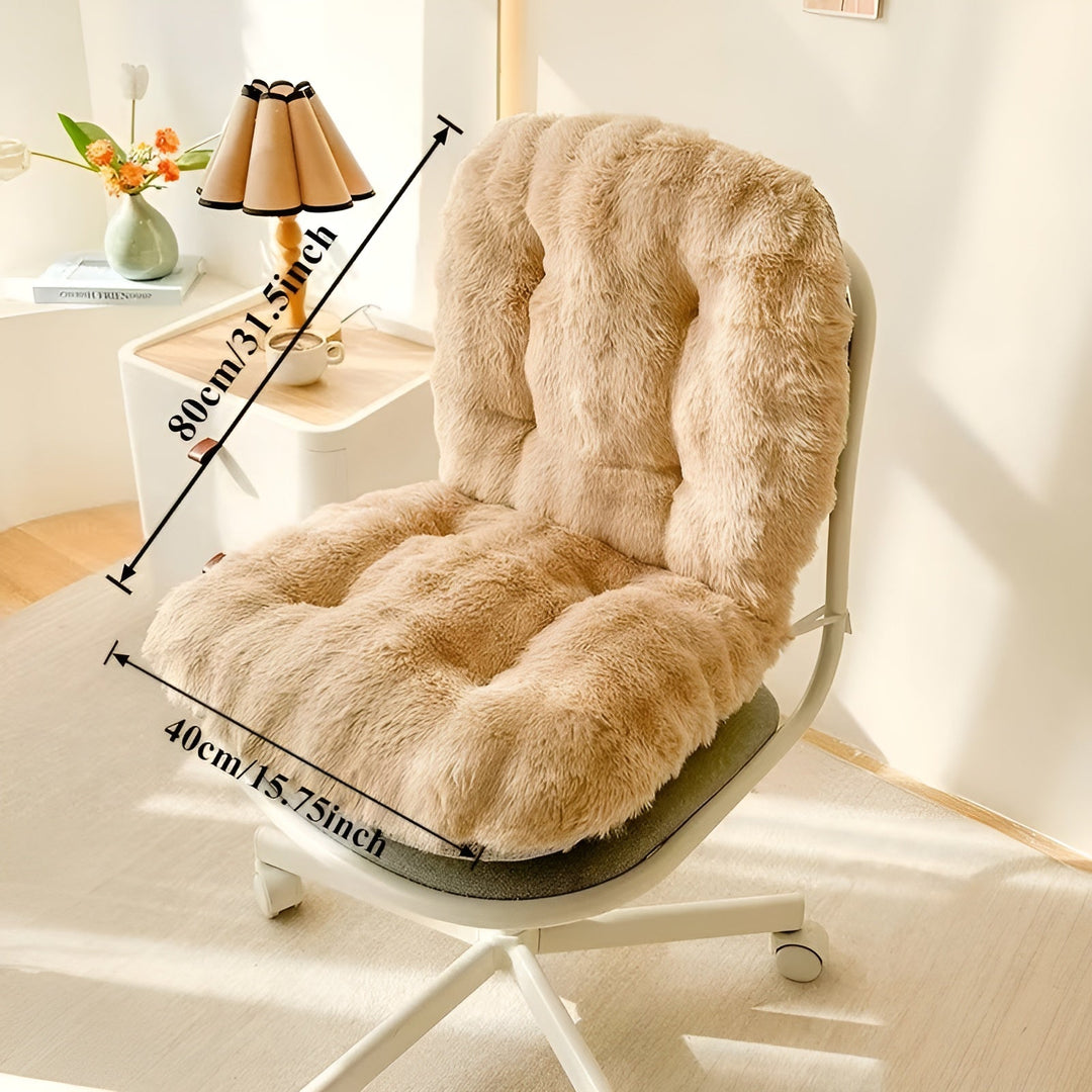 Myk sittepute laget av faux fur – Ekstra tykk & kosete | Perfekt for stol og sofa | Skanto