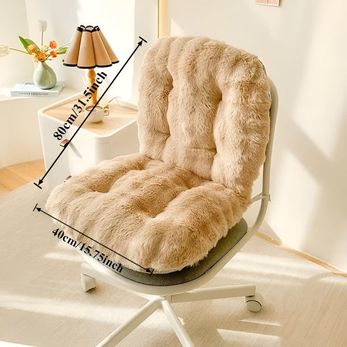 Myk sittepute laget av faux fur – Ekstra tykk & kosete | Perfekt for stol og sofa | Skanto