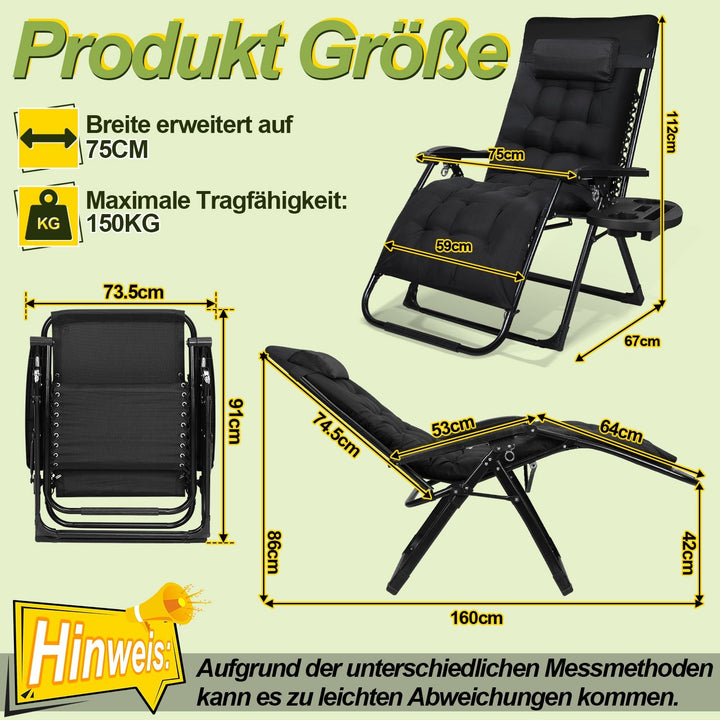 Solstol Sammenleggbar Dekk Stol opptil 200kg | Skanto