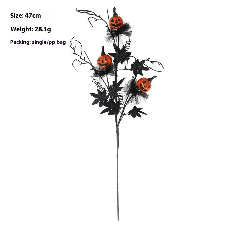 Skanto | Halloween Dekorasjon – Svart Gresskar Gren Ornament