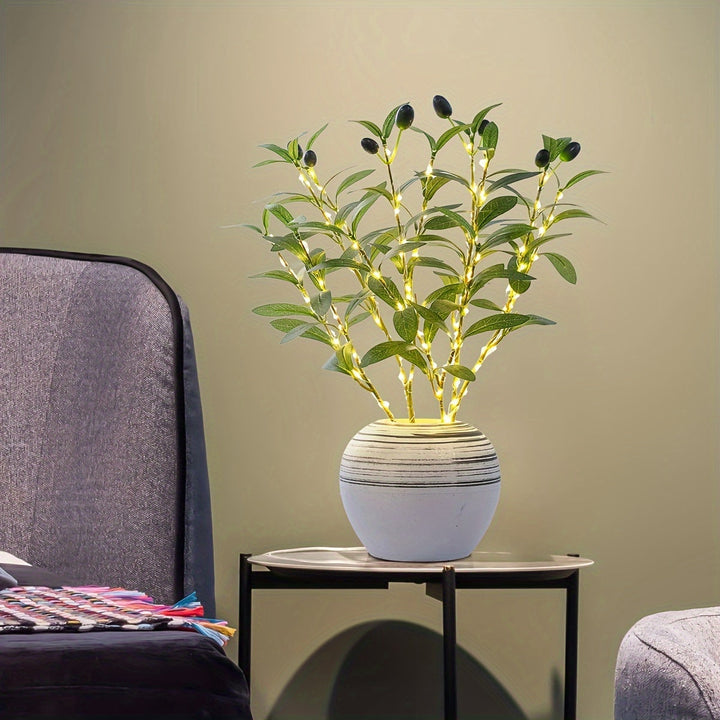 LumiTak – Elegant Olivengren LED Bordlampe Skanto
