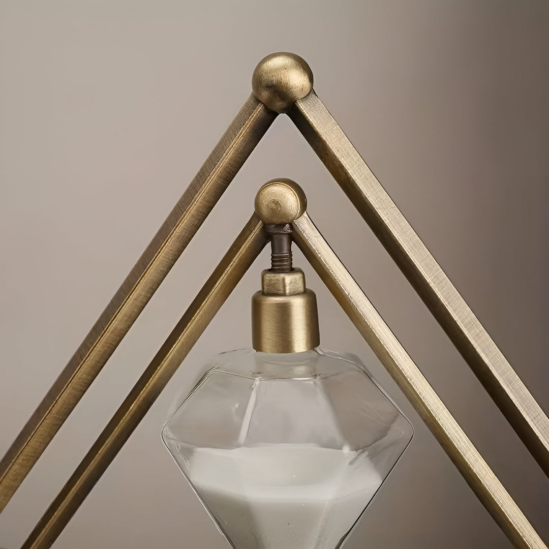 Timeglass med geometrisk metallramme – Dekorativ og avslappende | Med hvit sand som meditasjonstimer | Skanto