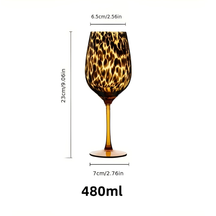 Leopardmønstret vinglass – Vintage design i sett med 2 | Perfekt for spesielle anledninger | Skanto