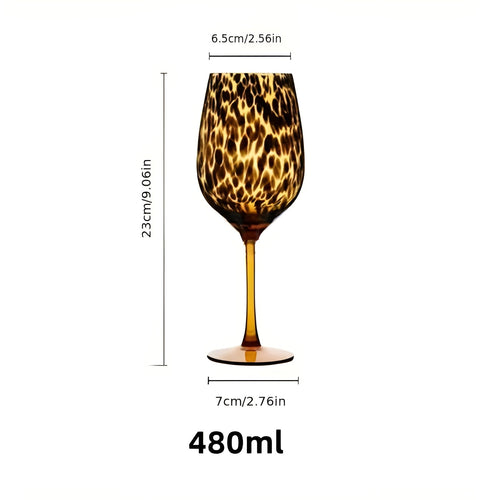 Leopardmønstret vinglass – Vintage design i sett med 2 | Perfekt for spesielle anledninger | Skanto