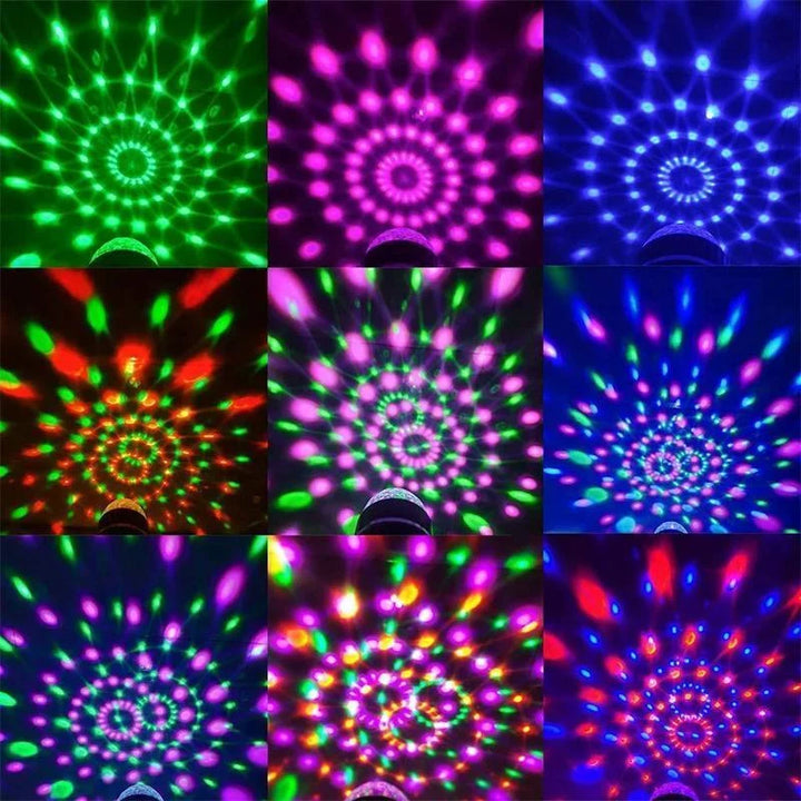 DiscoSpin LED Festlampe – Roterende RGB Ambientbelysning 3W | Skanto