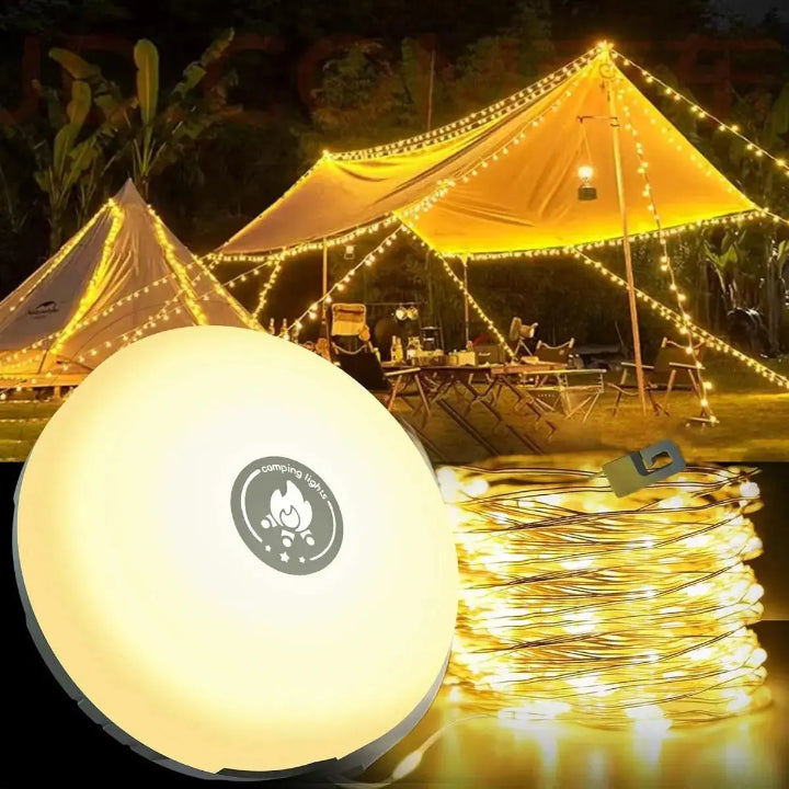 Campinglampe med 10 m RGB lyskjede — Din magiske lyskilde for uforglemmelige utendørsopplevelser | Skanto