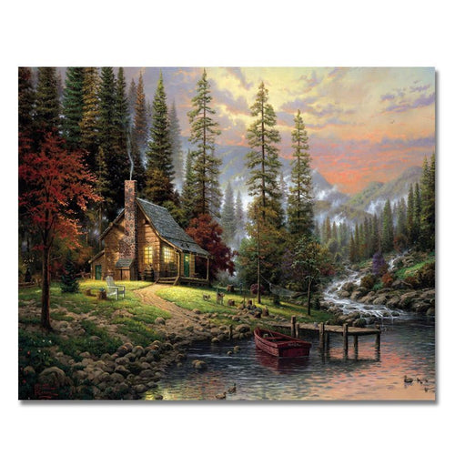 The Cabin By the Lake - Van-Go Mal-By-Nummer Sett | Skanto
