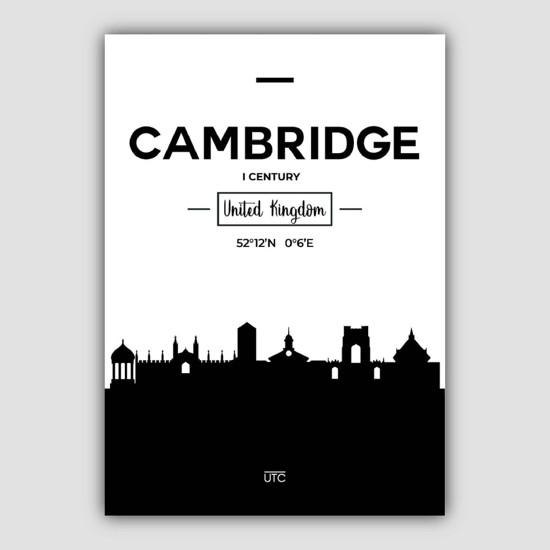 Cambridge bysilhuett bybildetrykk