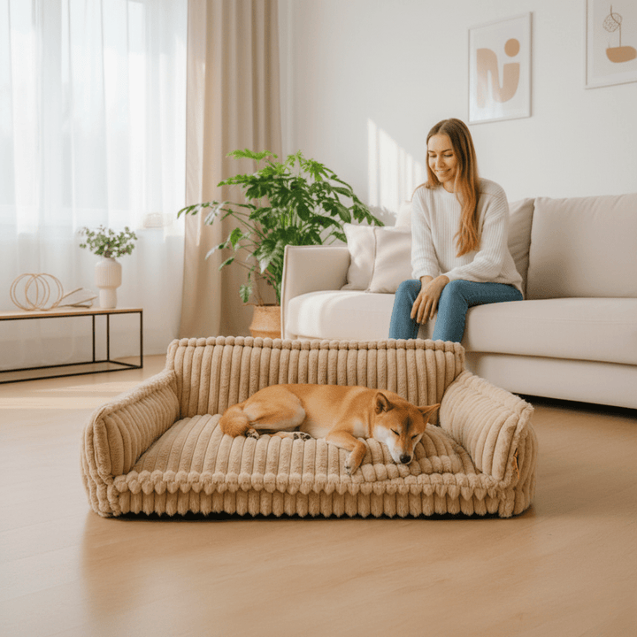 Skanto | CANILUX – Ortopedisk Hundeseng med Hevet Hodepute & Myk Pute