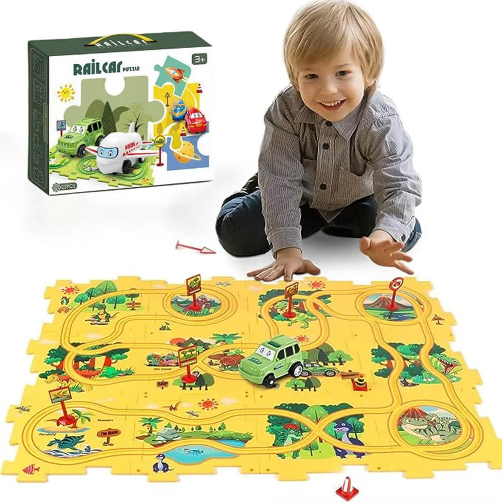 Skanto | Carpuzzle – Kreativ løpsbane puslespill med bil og tilbehør