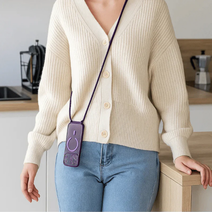 CarryLink – Verstellbares Handy-Lanyard med gjennomsiktig MagSafe-Hülle