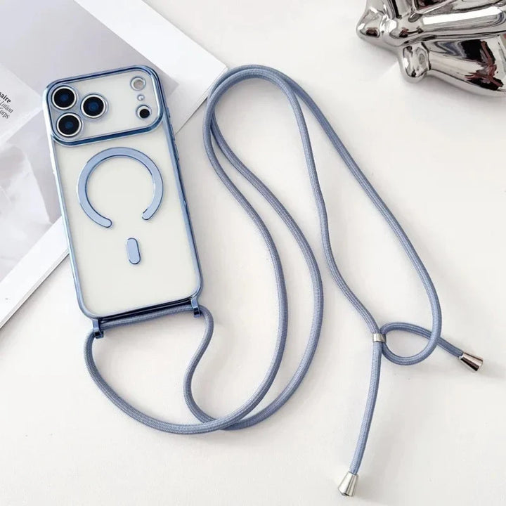 CarryLink – Verstellbares Handy-Lanyard med gjennomsiktig MagSafe-Hülle