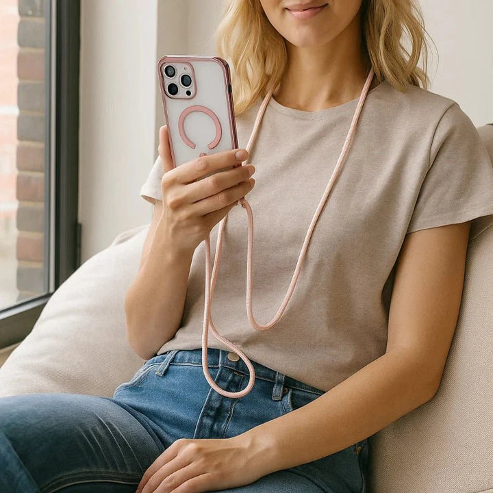 Skanto | CarryLink – Justerbar telefonhalsrem med klar MagSafe-deksel