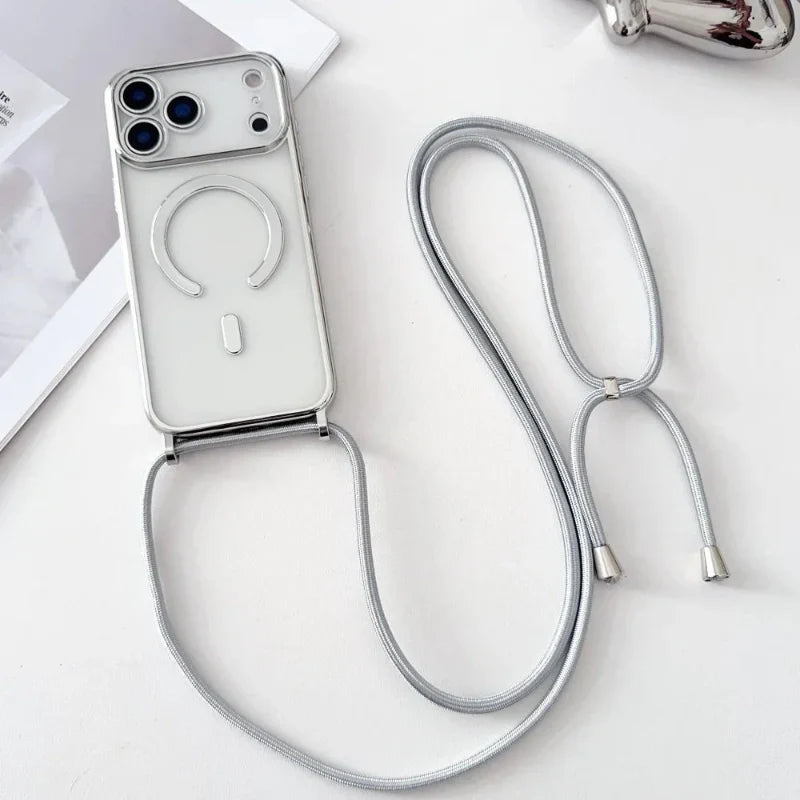 CarryLink – Verstellbares Handy-Lanyard med gjennomsiktig MagSafe-Hülle