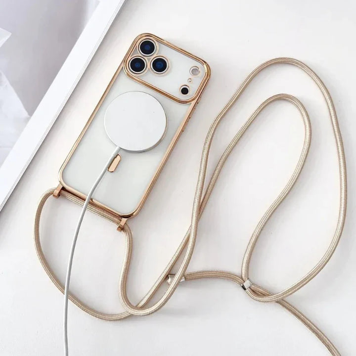 CarryLink – Verstellbares Handy-Lanyard med gjennomsiktig MagSafe-Hülle