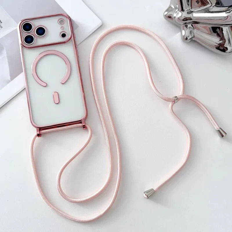 CarryLink – Verstellbares Handy-Lanyard med gjennomsiktig MagSafe-Hülle