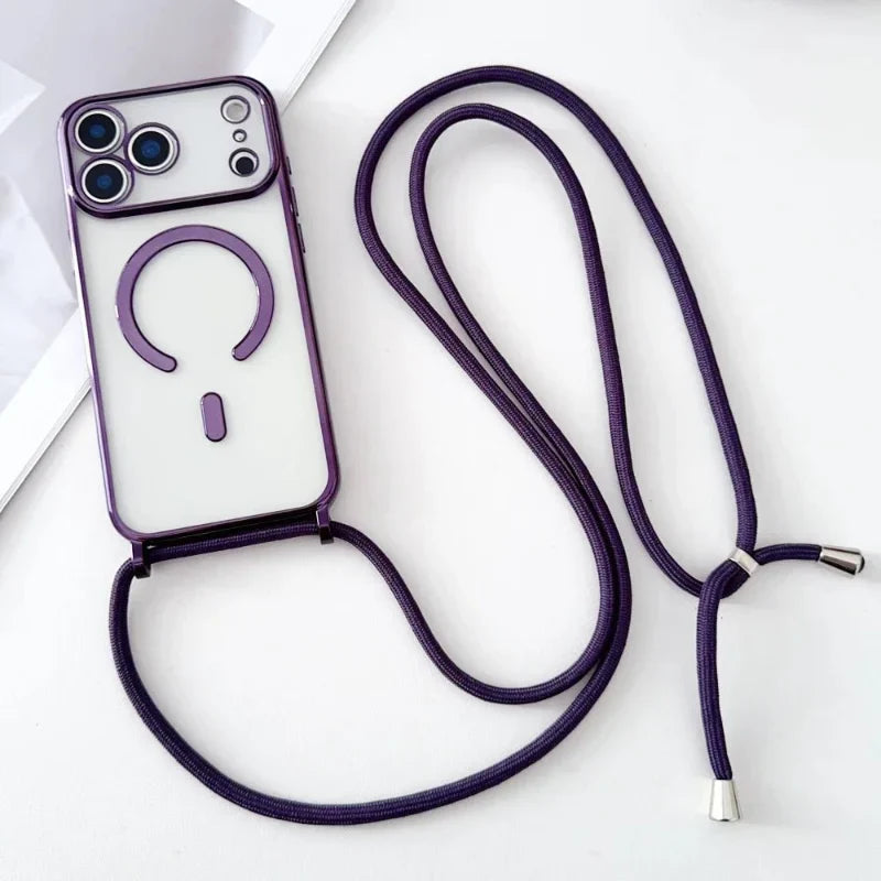 CarryLink – Verstellbares Handy-Lanyard med gjennomsiktig MagSafe-Hülle