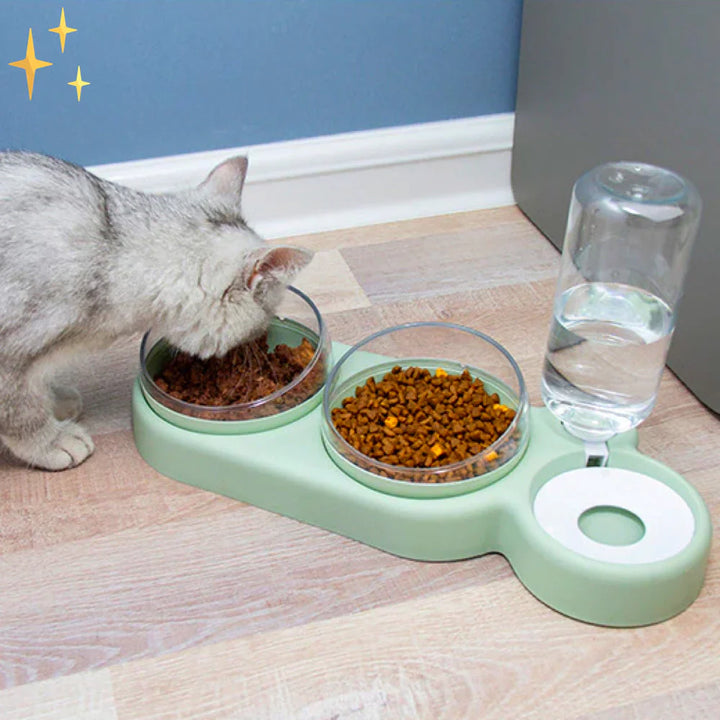 PetCare Dual Feeding Bowl with Auto Water Dispenser Skanto