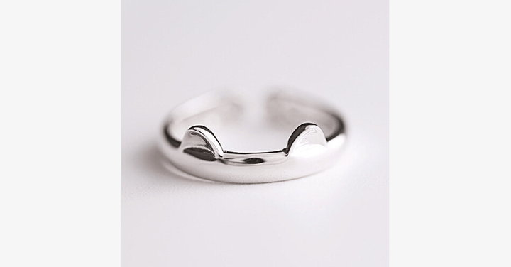 Skanto | Kat Ring Motedesign Smykke - Rustfritt Stål Sølvbelegget Ring med Unik Design