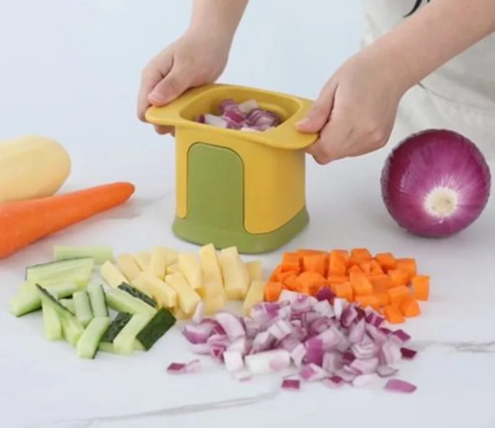 ChopMaster – Multifunksjons grønnsakskutter & pommes frites kutter med håndtrykksmekanisme | Skanto