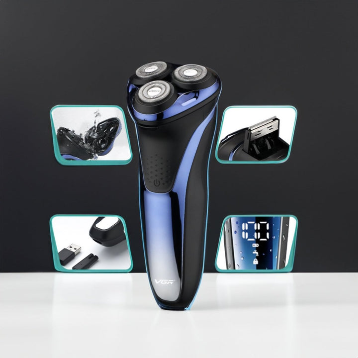 Skanto | Men’s Vanntett Elektrisk Barbermaskin | 3D Fleksible Hoder, Rask Lading & Ideell for Daglig Pleie