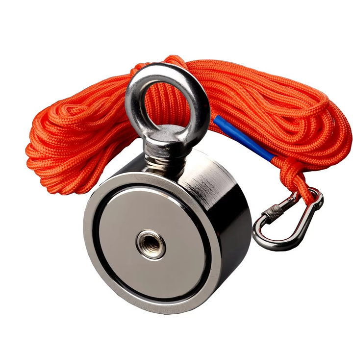 Skanto | Dual Strength Fishing Magnet Kit - N52 Neodymium 80/120KG Kraft med 10m Tau