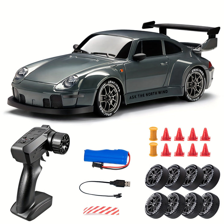 Skanto | Ultimate 1:24 RC Driftcar med LED-hjul – Oppladbar 4WD racing leketøy