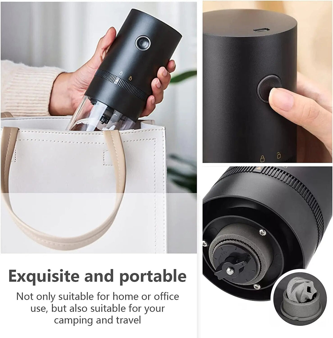 Skanto | Bærbar Elektrisk Kaffekvern med USB Type-C Lading & Keramisk Kvern