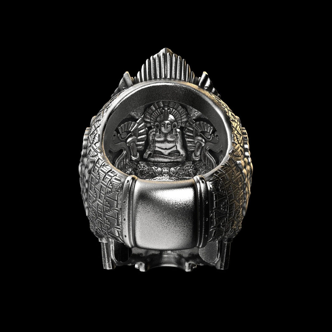 Skanto | Sølv svart skull ring