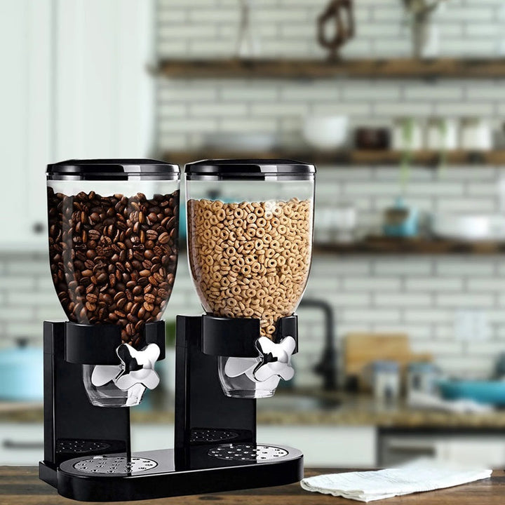Skanto | Dual Cereal Dispenser, Tørr matlagringsbeholder for enkel dispensing