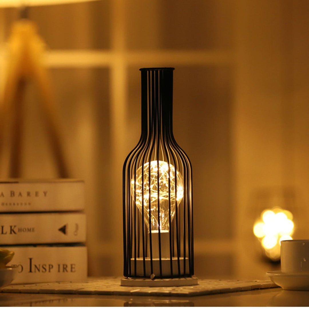 NoirLume - Luksuriøs Moderne Svart Bordlampe | Atmosfærisk Belysning for Stue & Soverom | Skanto