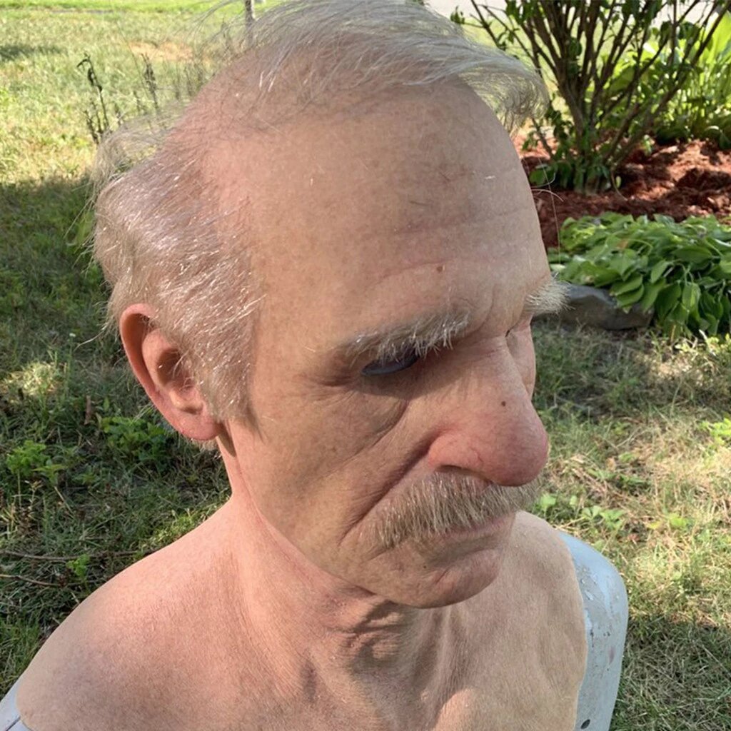 Creepy Old Man Maske – Realistisk Lateks Halloween Maske for Voksne | Skanto