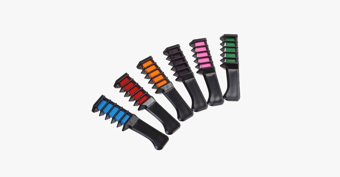 Skanto | 6 Delt Sett Shimmer Hårkritt Kam