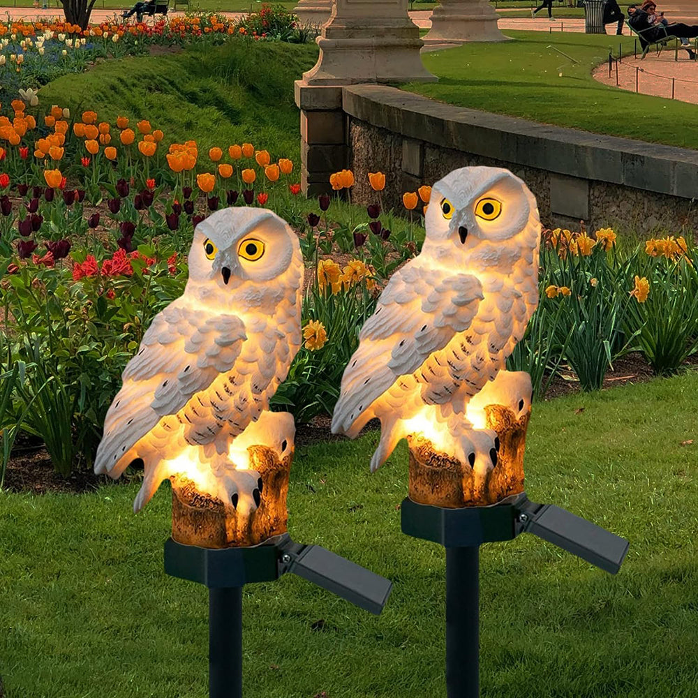 Gartenleuchten-Solar-Eule-LED-Set for den Außenbereich