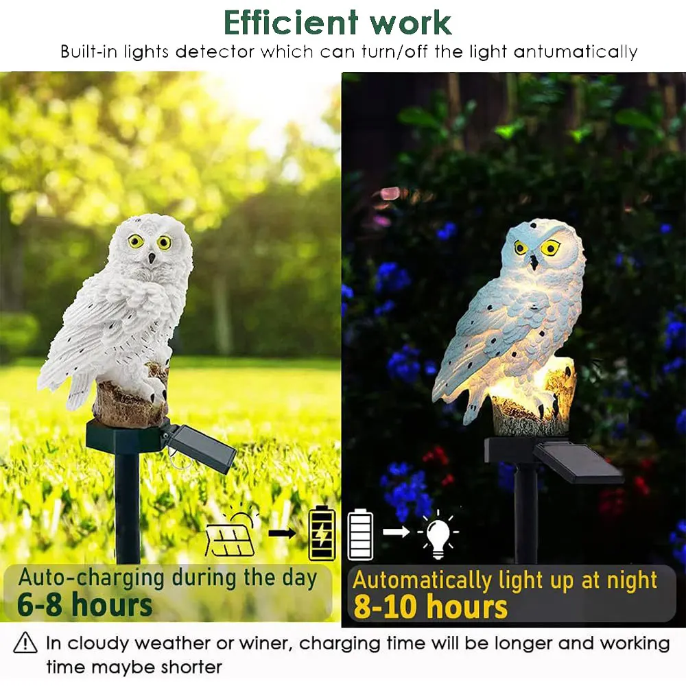 Gartenleuchten-Solar-Eule-LED-Set for den Außenbereich