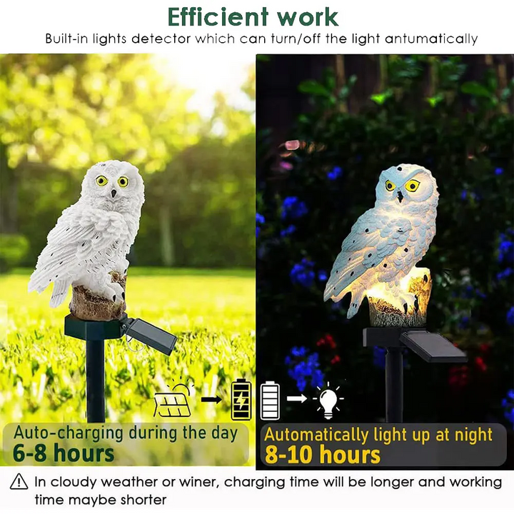 Gartenleuchten-Solar-Eule-LED-Set for den Außenbereich
