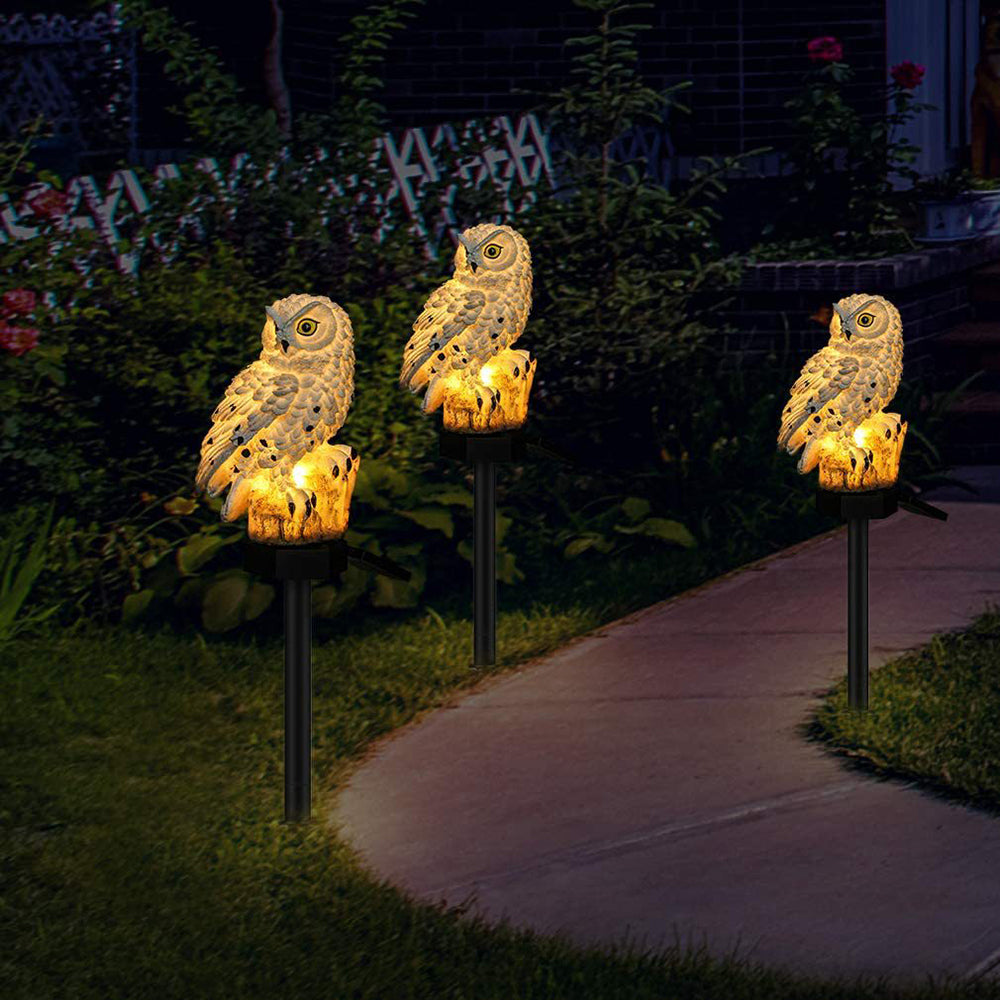 Gartenleuchten-Solar-Eule-LED-Set for den Außenbereich