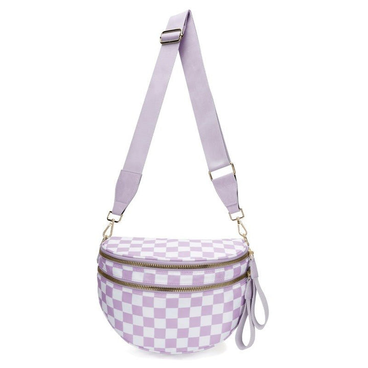 Skanto | LuxeMosaic Iris Crossbody Bag | Stilren sjakkbrettveske med justerbar stropp for hverdags nødvendigheter