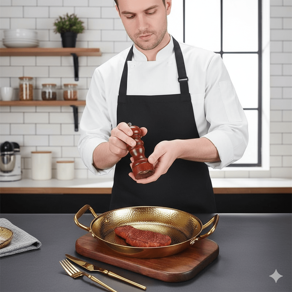 Skanto | CHEFSTEEL – Hamret Rustfritt Stål Gryte for Sauser, Kasseroller & Allsidig Matlaging